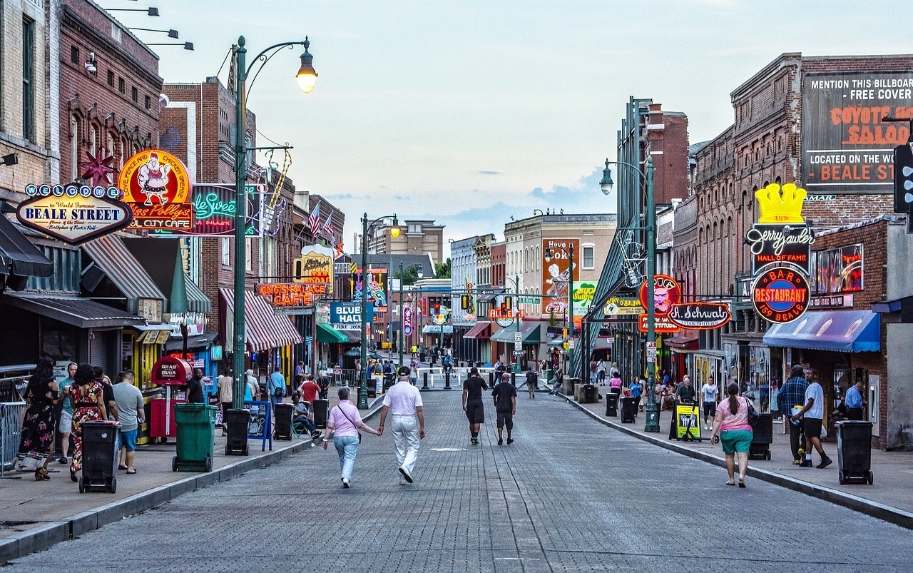 Beale Street in Downtown Memphis, Tennesse