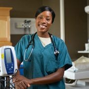 Smiling African-American healthcare professional