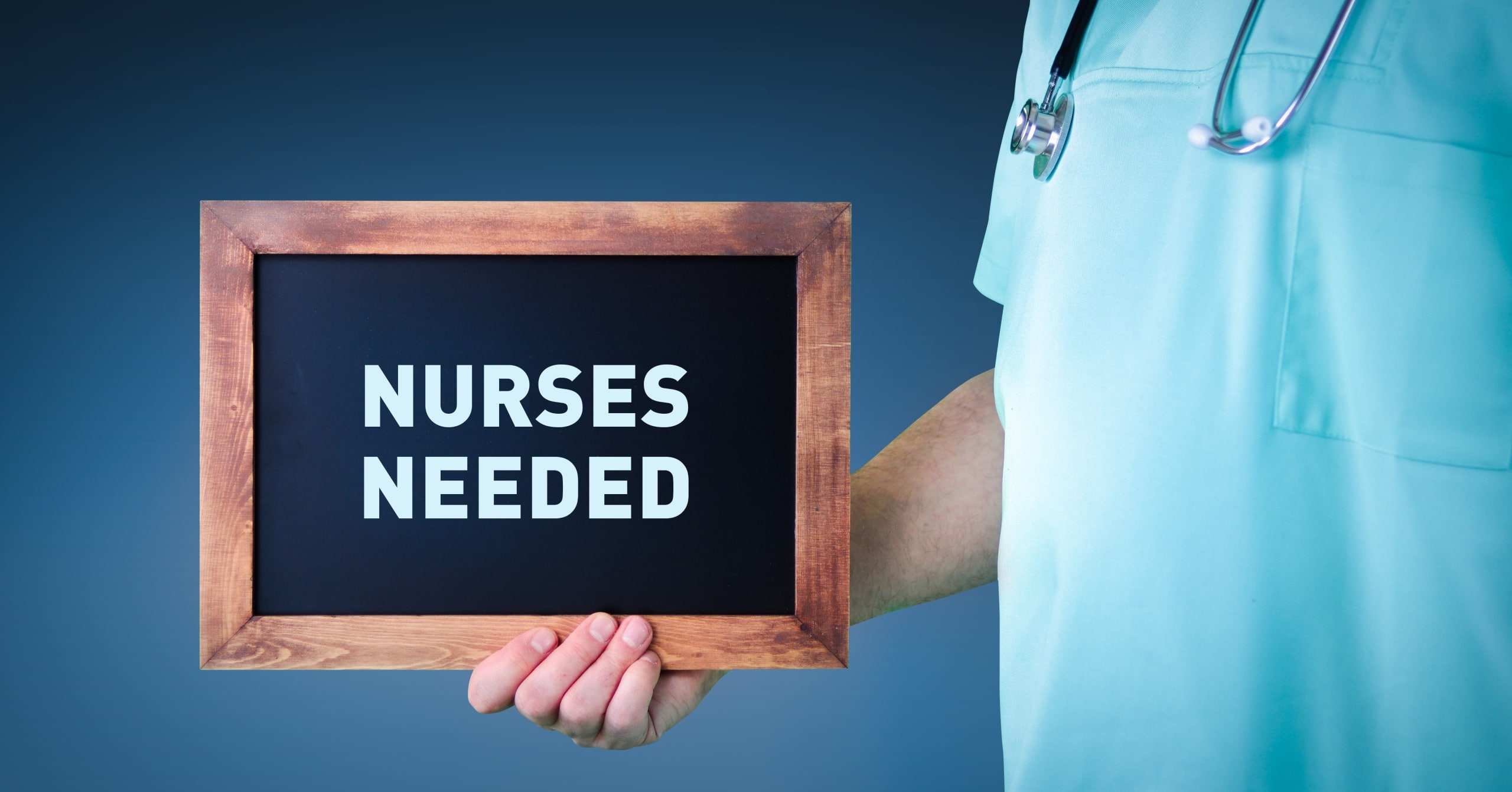 A sign that says nurses needed