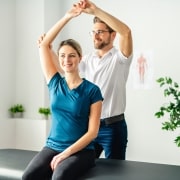 Woman undergoing physical therapy